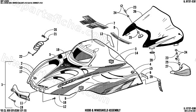 HOOD AND WINDSHIELD ASSEMBLY diagram