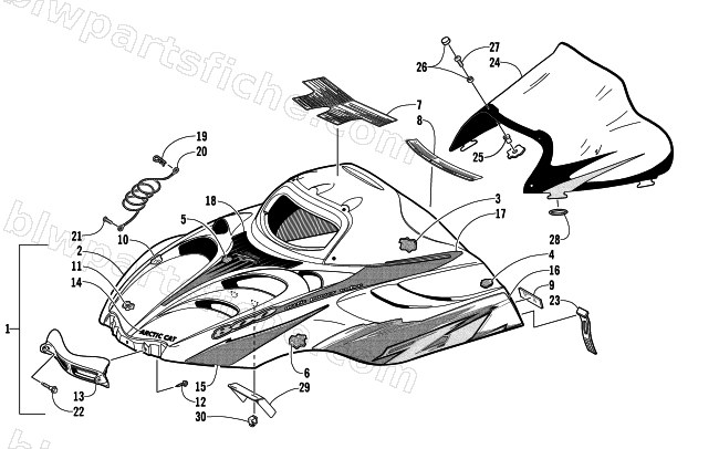 HOOD AND WINDSHIELD ASSEMBLY diagram