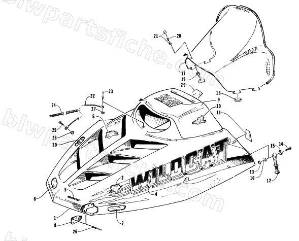 HOOD AND WINDSHIELD ASSEMBLY diagram