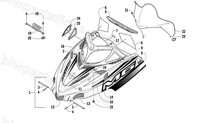 HOOD AND WINDSHIELD ASSEMBLY diagram