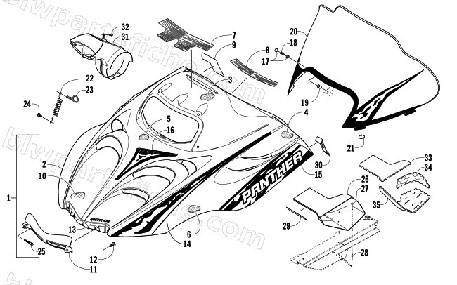 HOOD AND WINDSHIELD ASSEMBLY diagram