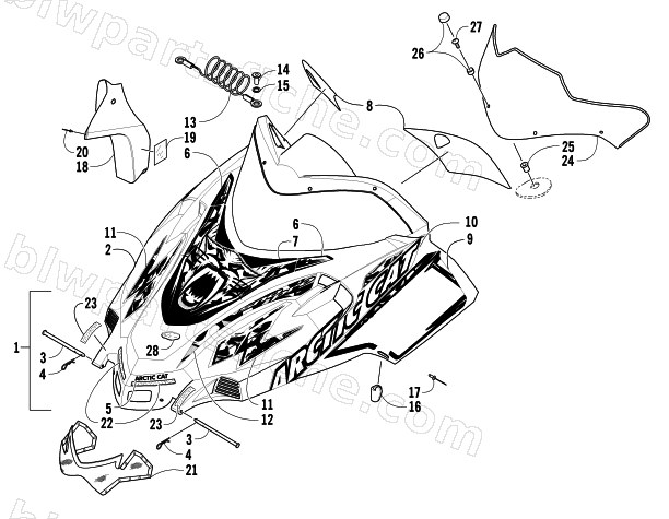 HOOD AND WINDSHIELD ASSEMBLY diagram