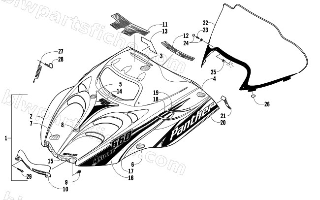 HOOD AND WINDSHIELD ASSEMBLY diagram
