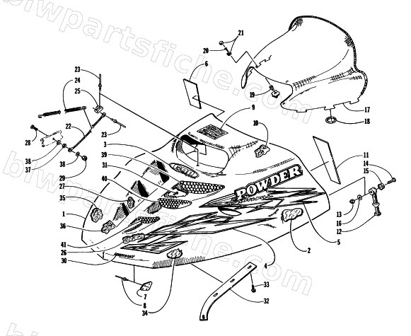 HOOD AND WINDSHIELD ASSEMBLY diagram