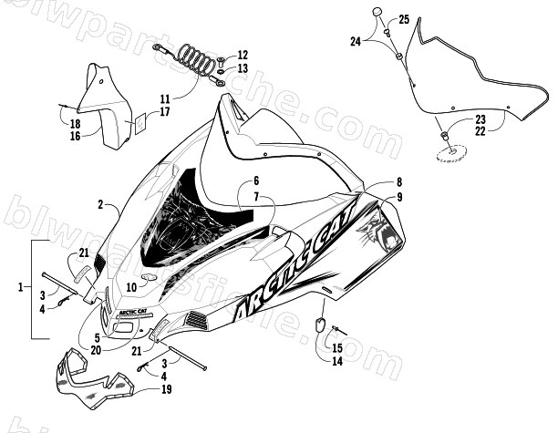 HOOD AND WINDSHIELD ASSEMBLY diagram