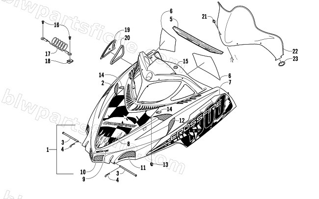 HOOD AND WINDSHIELD ASSEMBLY diagram
