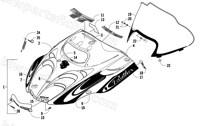 HOOD AND WINDSHIELD ASSEMBLY diagram