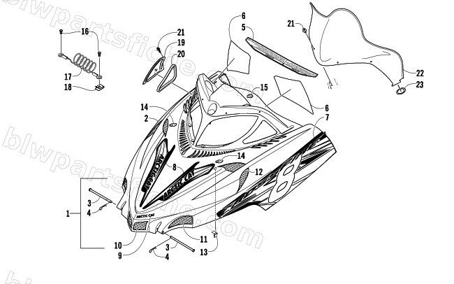 HOOD AND WINDSHIELD ASSEMBLY diagram