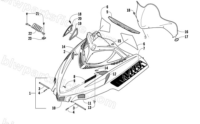 HOOD AND WINDSHIELD ASSEMBLY diagram
