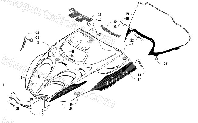HOOD AND WINDSHIELD ASSEMBLY diagram