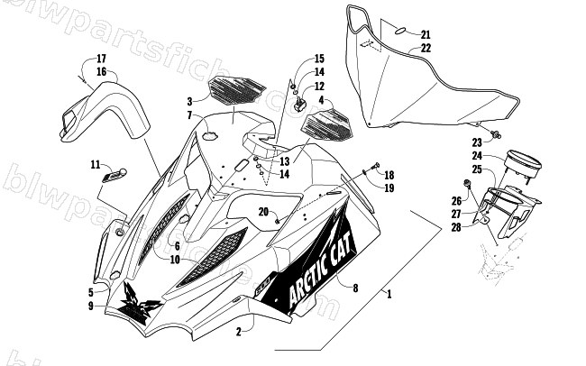 HOOD AND WINDSHIELD ASSEMBLY diagram