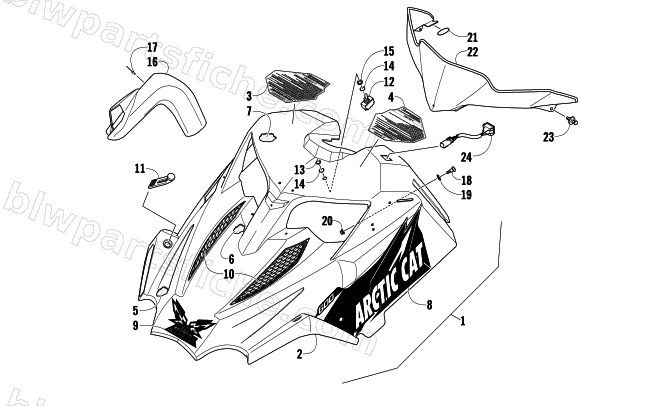 HOOD AND WINDSHIELD ASSEMBLY diagram