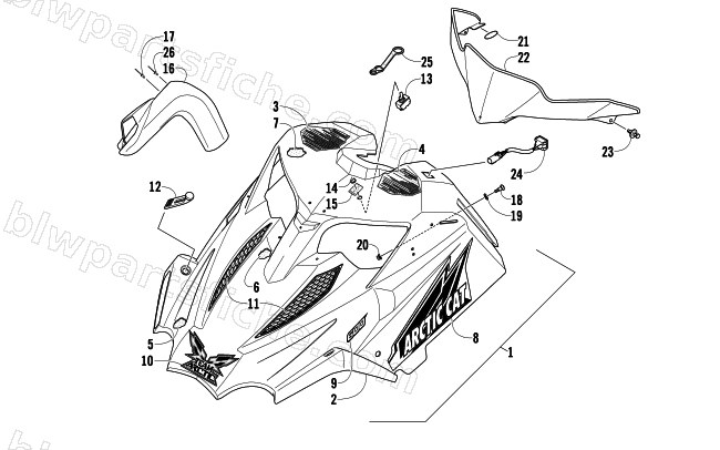 HOOD AND WINDSHIELD ASSEMBLY diagram