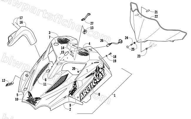 HOOD AND WINDSHIELD ASSEMBLY diagram