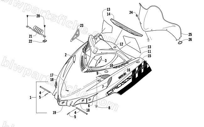 HOOD AND WINDSHIELD ASSEMBLY diagram