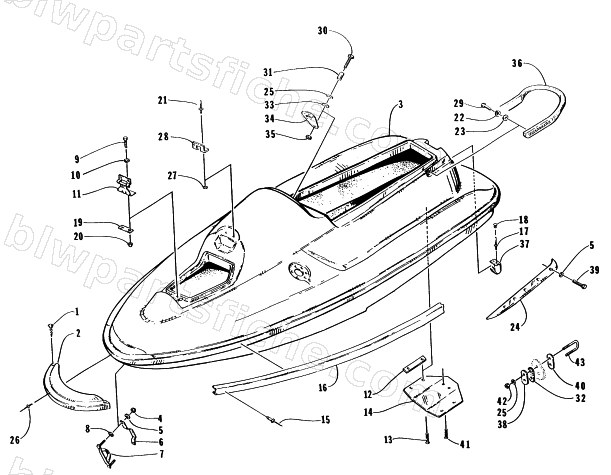 HULL AND RELATED PARTS ASSEMBLY diagram