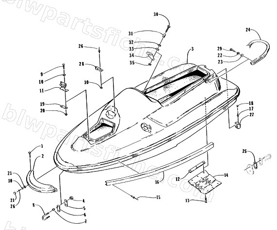HULL AND RELATED PARTS ASSEMBLY diagram