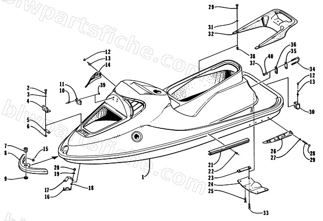 HULL AND RELATED PARTS ASSEMBLY diagram