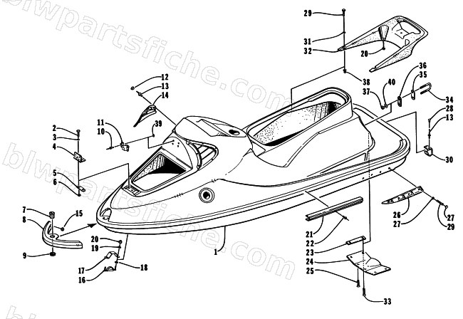 HULL AND RELATED PARTS ASSEMBLY diagram