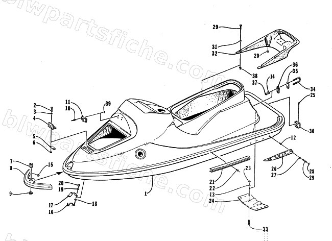 HULL AND RELATED PARTS ASSEMBLY diagram