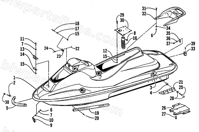 HULL AND RELATED PARTS ASSEMBLY diagram