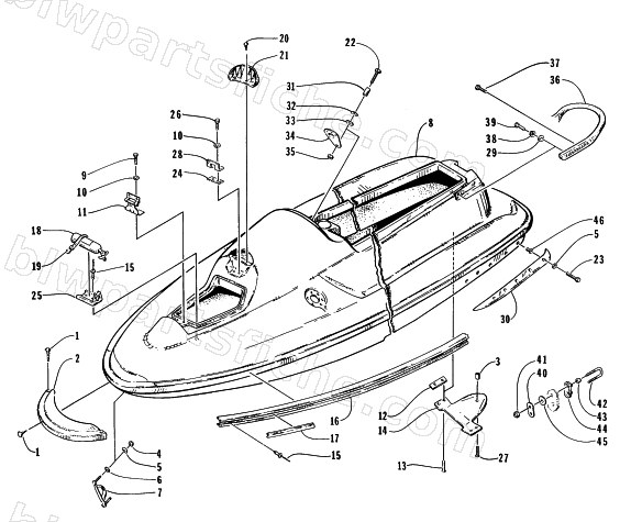 HULL AND RELATED PARTS ASSEMBLY diagram