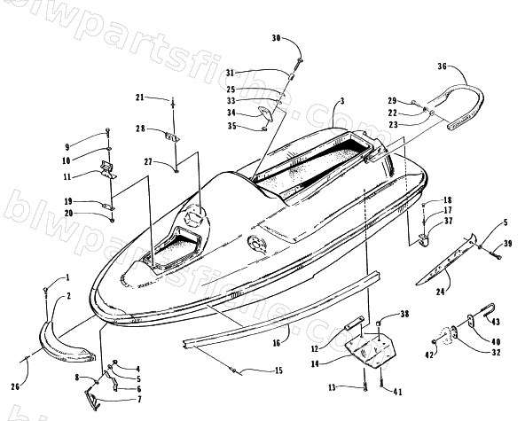 HULL AND RELATED PARTS ASSEMBLY diagram