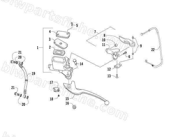 HYDRAULIC HAND BRAKE ASSEMBLY diagram