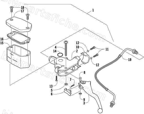 HYDRAULIC HAND BRAKE ASSEMBLY diagram