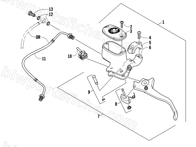 HYDRAULIC HAND BRAKE ASSEMBLY diagram