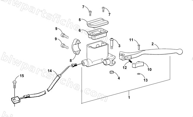 HYDRAULIC HAND BRAKE ASSEMBLY (VIN 319568-320799; 324000 and Up) diagram