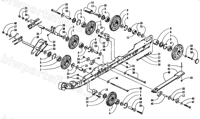 IDLER WHEEL AND AXLE ASSEMBLIES diagram