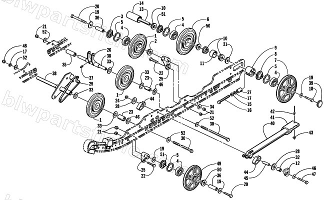 IDLER WHEEL AND AXLE ASSEMBLIES diagram