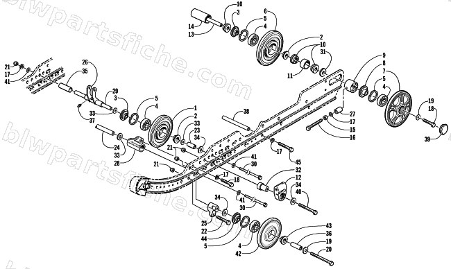 IDLER WHEEL AND AXLE ASSEMBLIES (LE) diagram