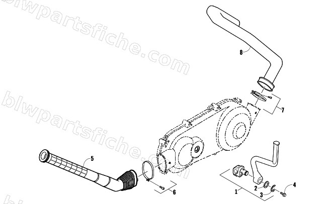 KICK STARTER AND COOLING DUCT ASSEMBLY diagram