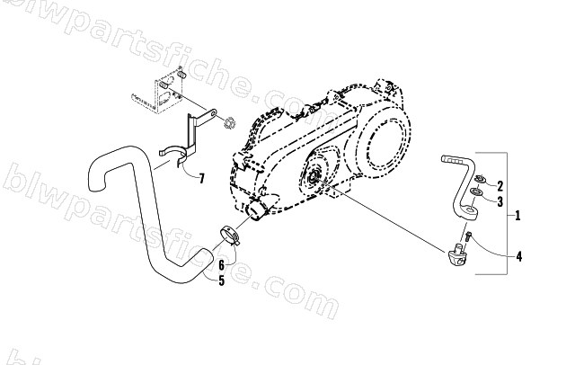 KICK STARTER AND COOLING DUCT ASSEMBLY diagram