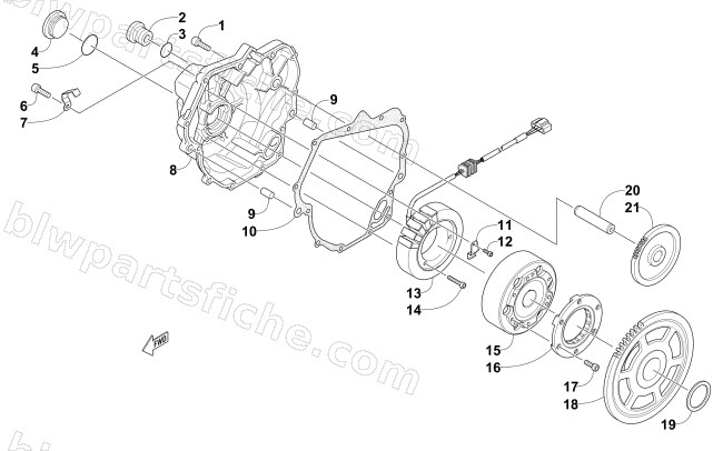MAGNETO AND COVER ASSEMBLY diagram