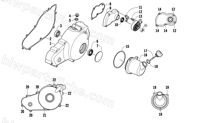 MAGNETO SIDE ENGINE COVERS diagram
