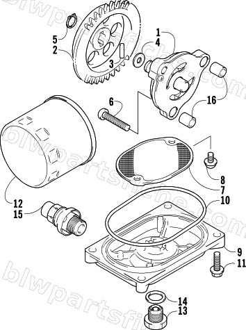 OIL FILTER/PUMP ASSEMBLY diagram