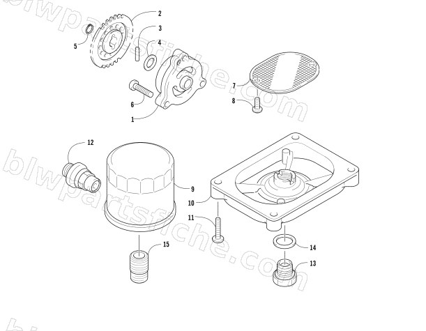 OIL FILTER/PUMP ASSEMBLY (ENGINE SERIAL NO. 0700AD0010060 and Up) diagram