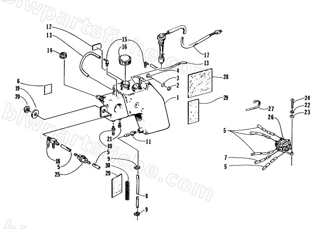 OIL TANK AND FUEL PUMP diagram