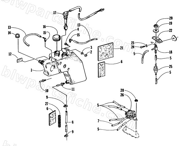 OIL TANK AND FUEL PUMP diagram