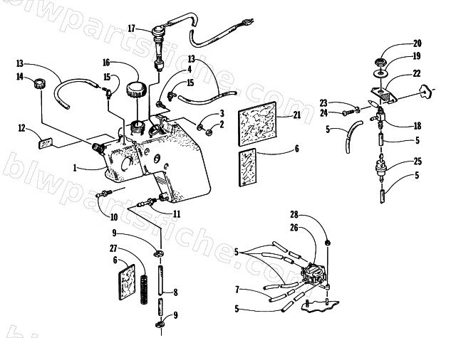 OIL TANK AND FUEL PUMP diagram