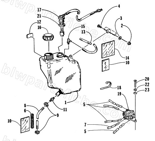 OIL TANK AND FUEL PUMP diagram
