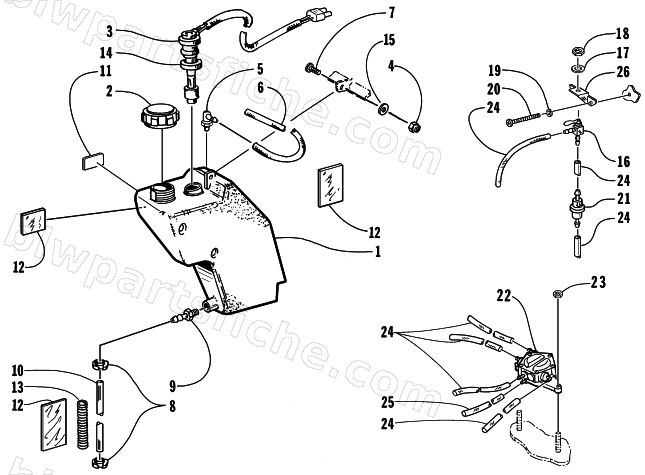OIL TANK AND FUEL PUMP diagram