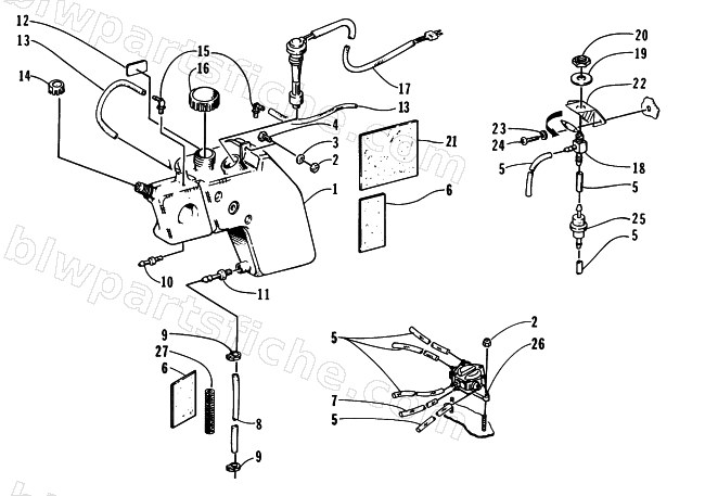 OIL TANK AND FUEL PUMP diagram