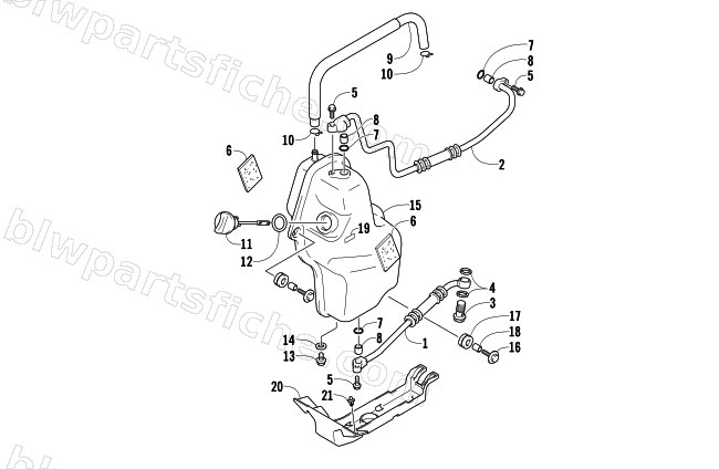 OIL TANK AND HOSE ASSEMBLY diagram