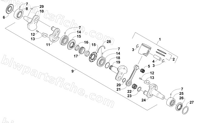 PISTON AND CRANKSHAFT diagram