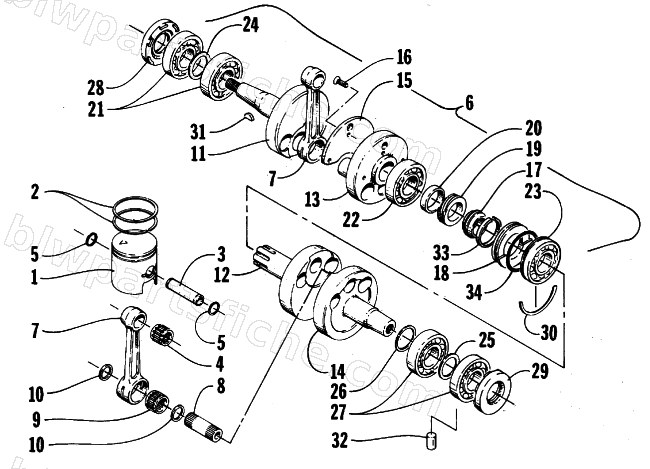 PISTON AND CRANKSHAFT diagram