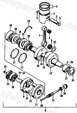 PISTON AND CRANKSHAFT diagram